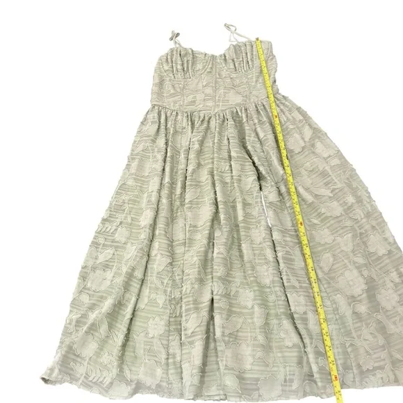 Jessica Simpson Corset Dress, Light Sage Green Textured, Lined,spaghetti strap - Picture 8 of 11